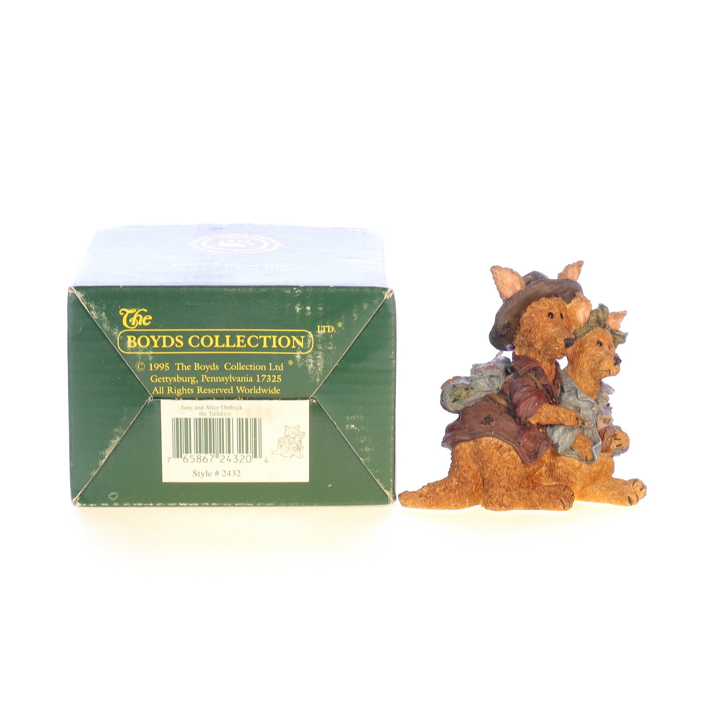 Boyds Bears Resin Figurine in Box 2432 Joey and Alice Outback ... the Trekkers 3"