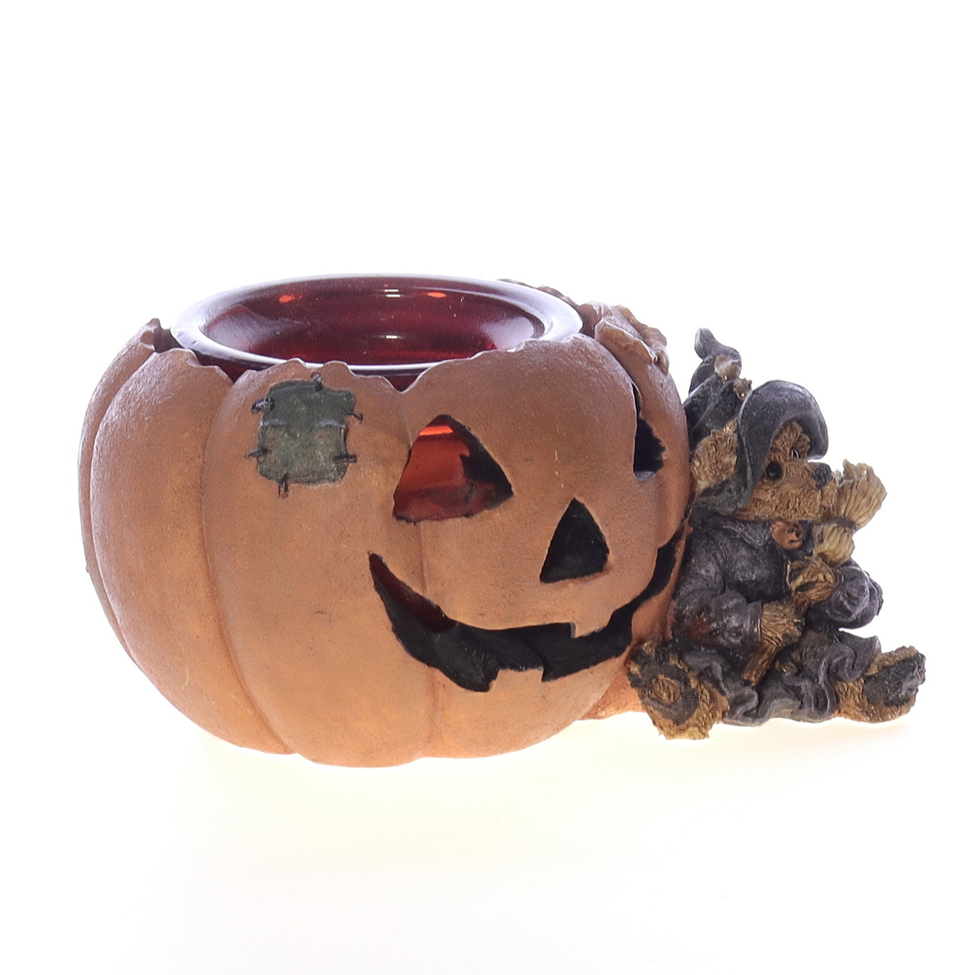 The_Bearstone_Collection_2770_Emma_the_Witchy_Bear_Pumpkin_Magic_Halloween_Candle_1996 Front View