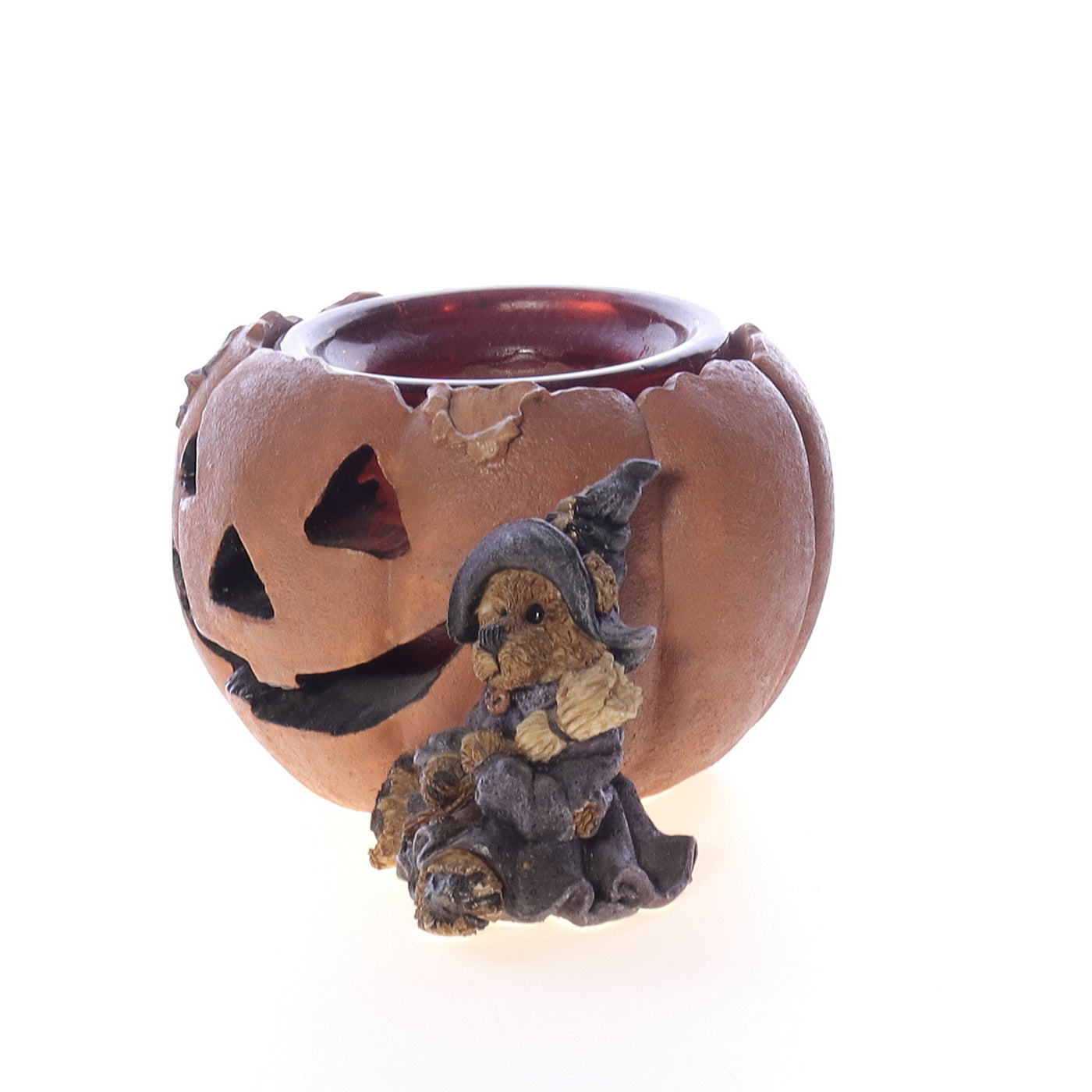 The_Bearstone_Collection_2770_Emma_the_Witchy_Bear_Pumpkin_Magic_Halloween_Candle_1996 Left Side View