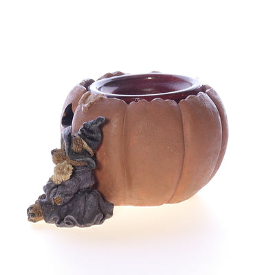 The_Bearstone_Collection_2770_Emma_the_Witchy_Bear_Pumpkin_Magic_Halloween_Candle_1996 Back Left View