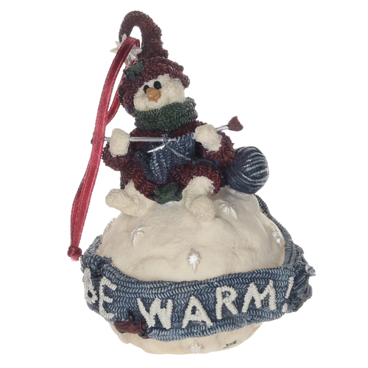 Boyds Bears Resin Ornament in Box Christmas 25651 Ingrid "Be Warm" Snowball 1997