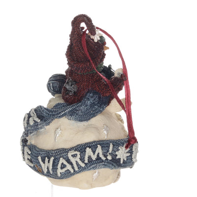 Boyds Bears Resin Ornament in Box Christmas 25651 Ingrid "Be Warm" Snowball 1997