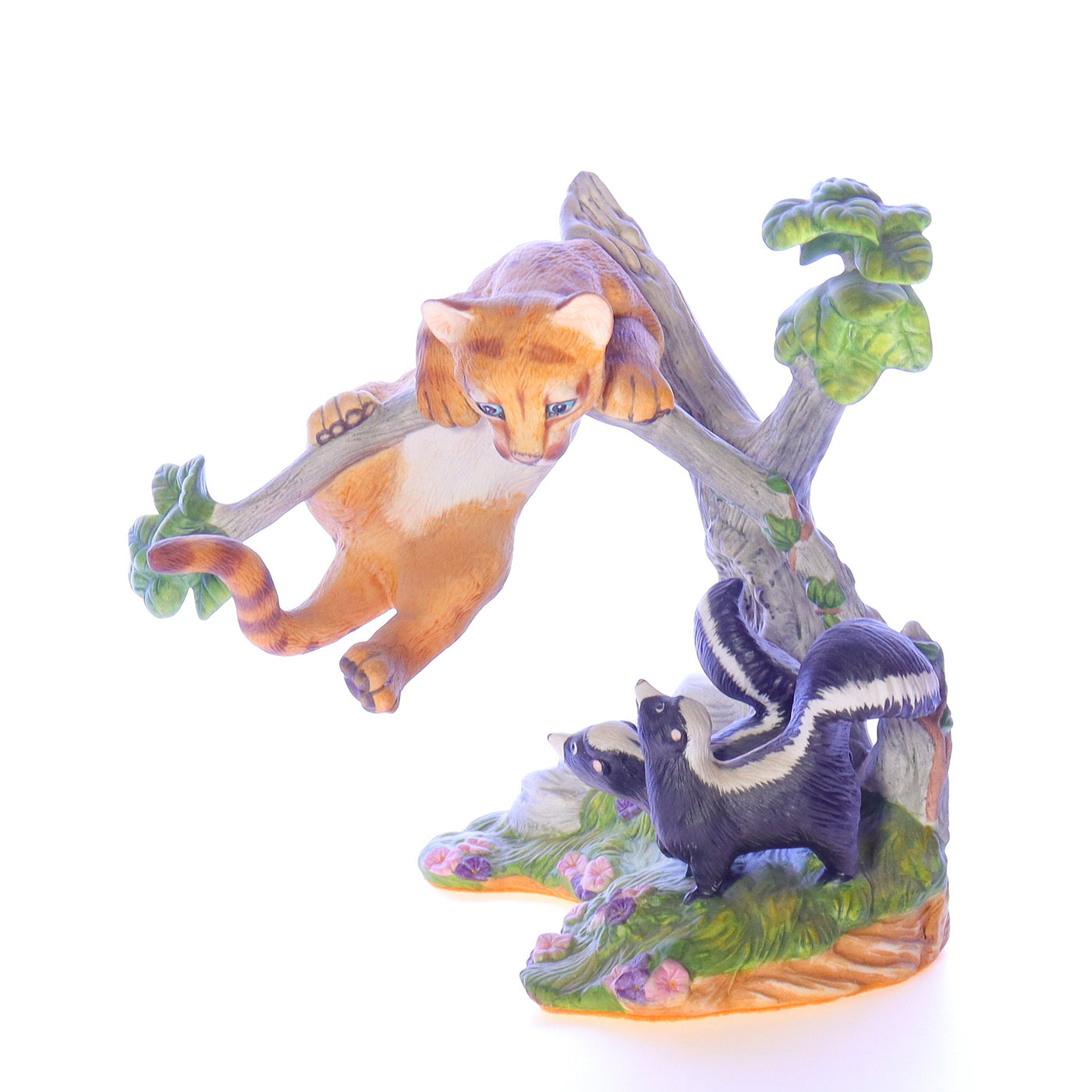 The Franklin Mint Vintage Resin Leapord Figurine Out on a Limb 1990 7"