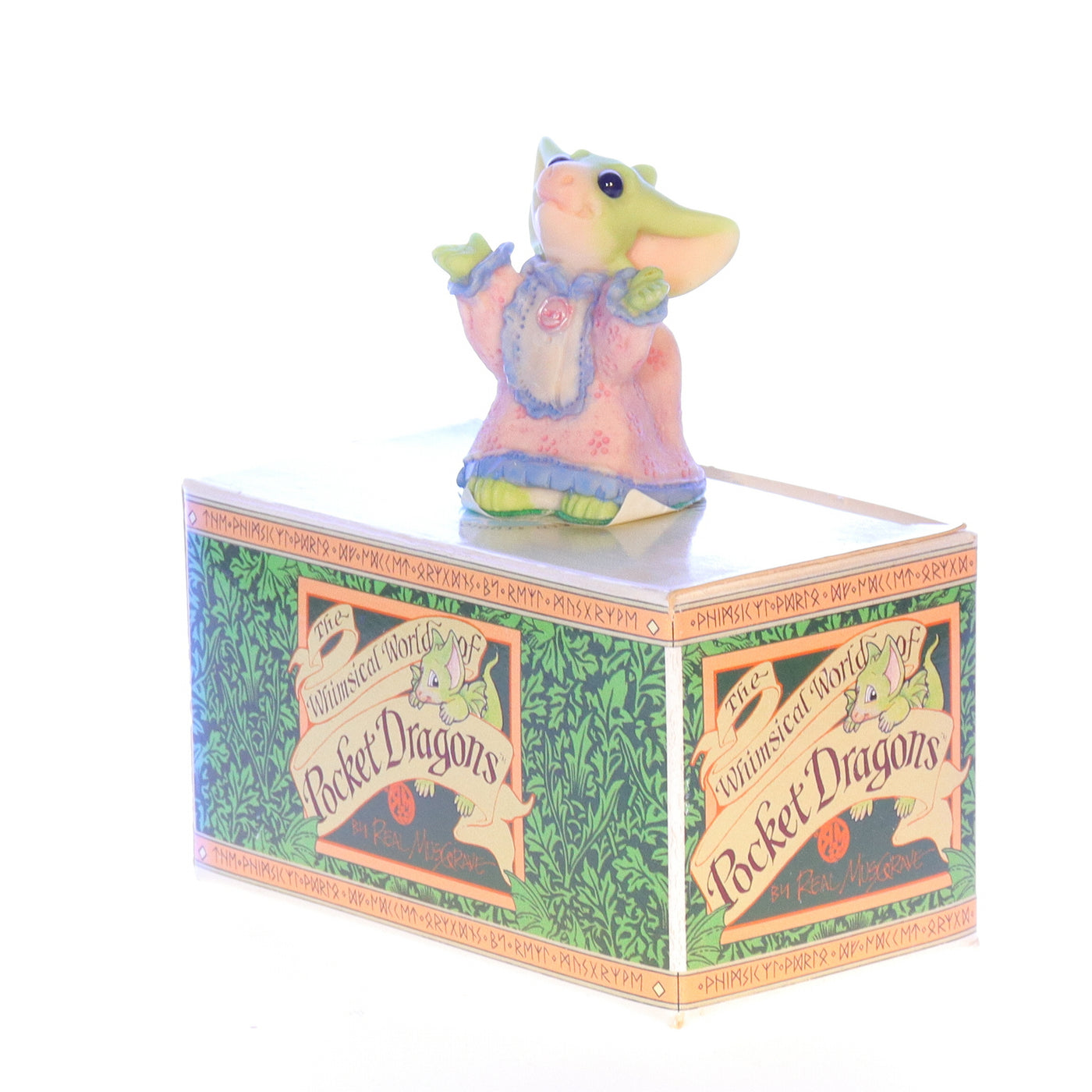 Whimsical_World_of_Pocket_Dragons_053839028998_Flannel_Nightie_Fantasy_Figurine_1998_Box Front Left View
