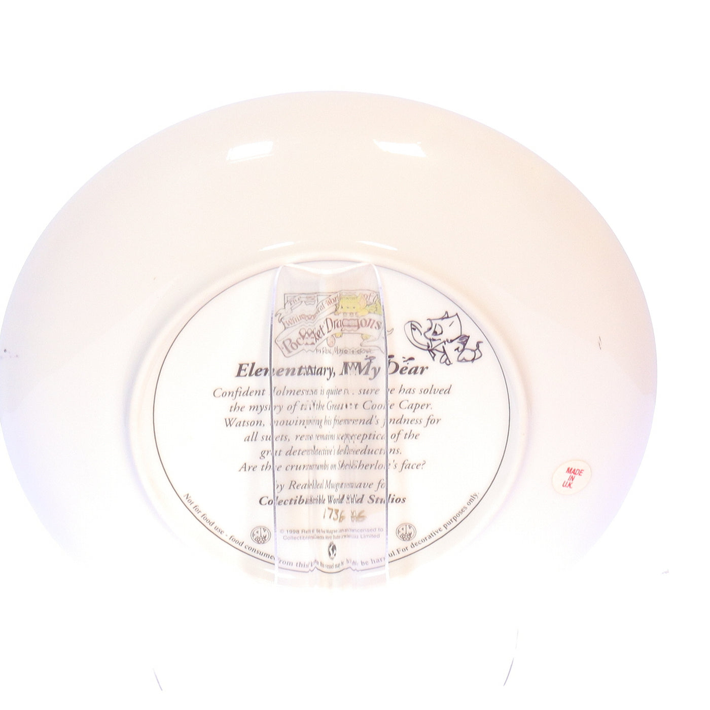 Whimsical World of Pocket Dragons Vintage Resin Sherlock Holmes Signed Plate 8"