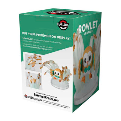 Rowlet Using Leafage Attack Official Pokemon Gallery Collectible Figurine from The Pokemon Center