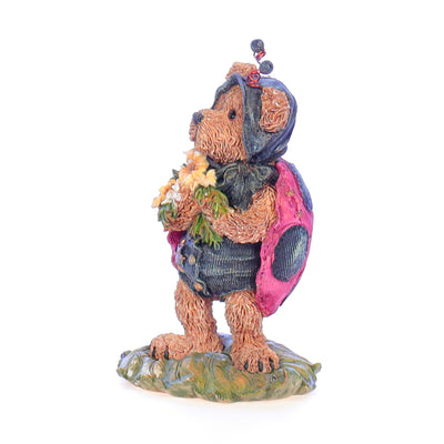 the bearstone collection 227730 tweedle bedeedle  stop and smell the flowers spring figurine 1999 front left