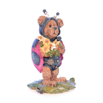 the bearstone collection 227730 tweedle bedeedle  stop and smell the flowers spring figurine 1999 front right