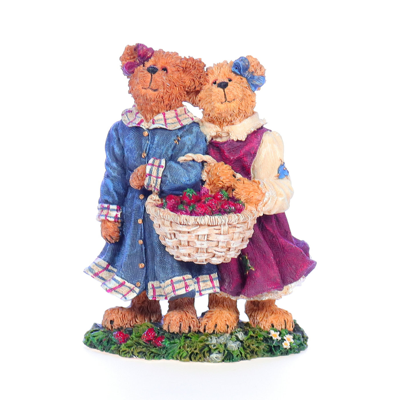 the bearstone collection 2277942 lauren and jan  strawberry friends friendship figurine 2004 front