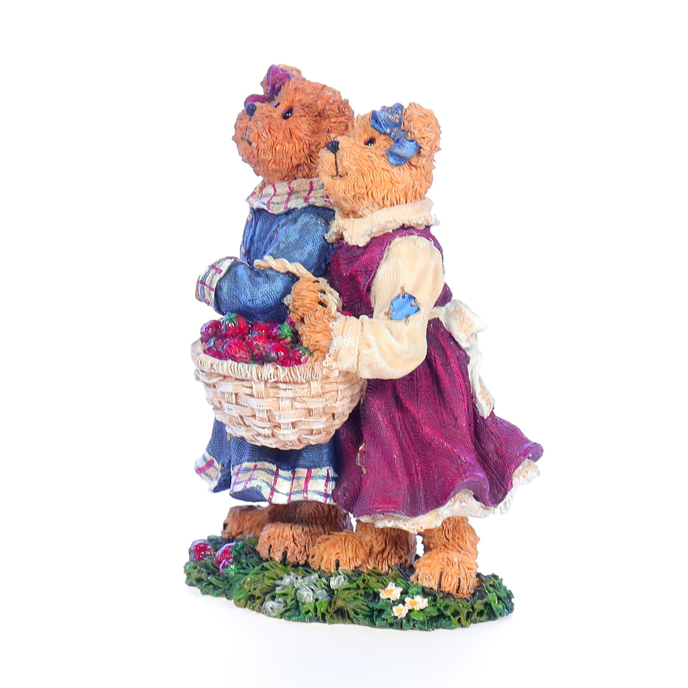 the bearstone collection 2277942 lauren and jan  strawberry friends friendship figurine 2004 front left